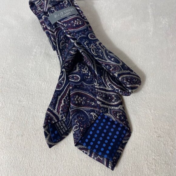 Perry Ellis Tie Silk -Navy, Burgundy, Grey and White Paisley ⚡️BUY 3 for $55⚡️ - Picture 7 of 7